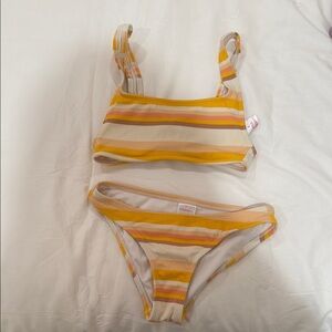 Striped Bikini Set in Yellow and Pink